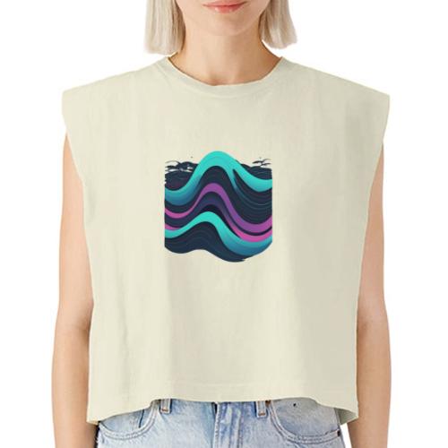 Abstract Wavy Ocean Pattern - Washed Women´s Muscle Tank Top