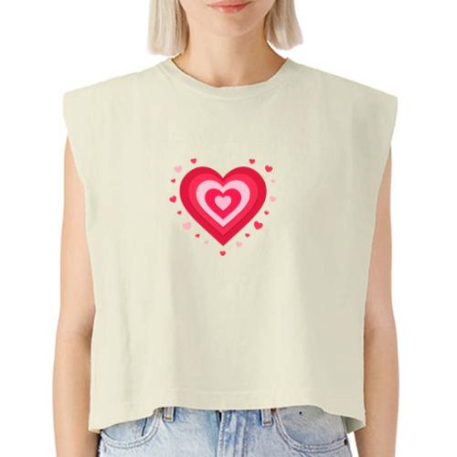 Layered Red & Pink Heart – Cute Valentine Love - Washed Women´s Muscle Tank Top