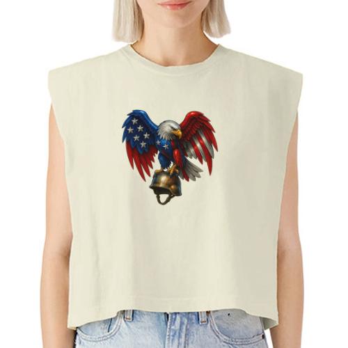 American Flag Bald Eagle - Helmet - Washed Women´s Muscle Tank Top