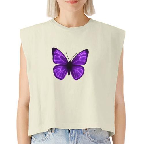 Neon Purple Butterfly - Washed Women´s Muscle Tank Top