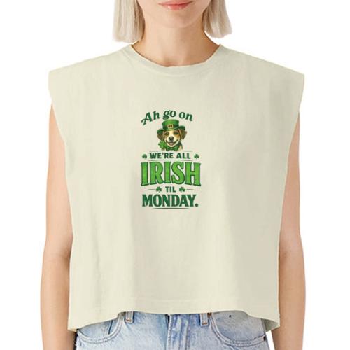 St. Patrick’s Day Dog T-Shirt – We’re All Irish - Washed Women´s Muscle Tank Top