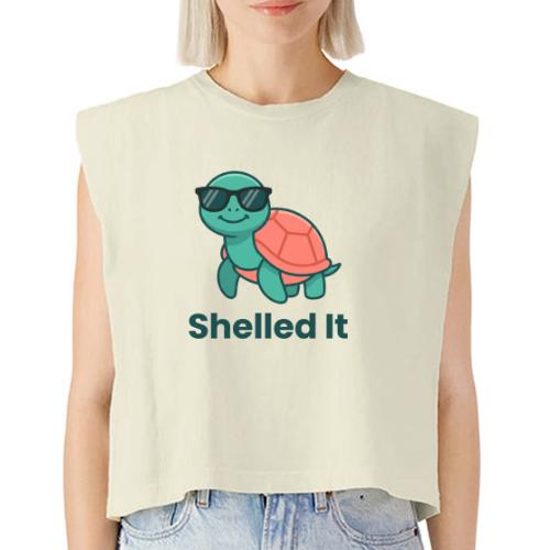 Funny Turtle Sunglasses Shelled It Cute Gift - Washed Women´s Muscle Tank Top