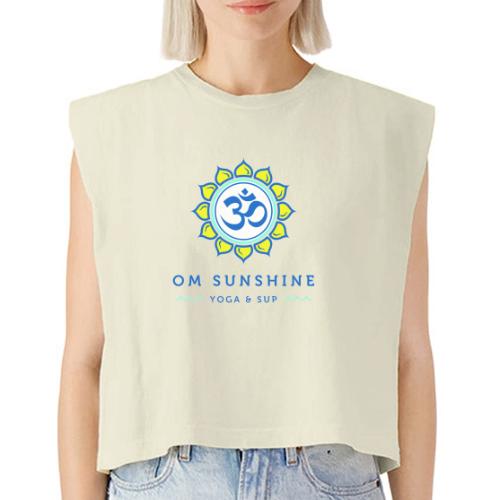 Om Sunshine Yoga transparent back original file - Washed Women´s Muscle Tank Top