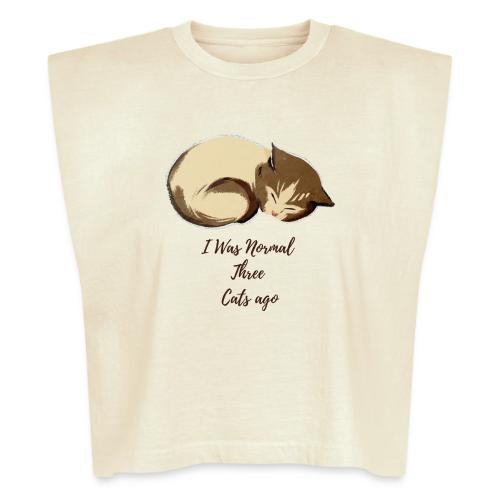 I Was Normal Three Cats Ago Funny Cat T-Shirt - Washed Women´s Muscle Tank Top