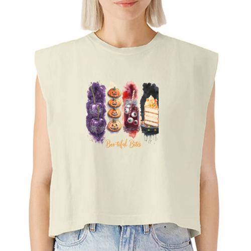 Spooky Cute Halloween Treats Art - Washed Women´s Muscle Tank Top