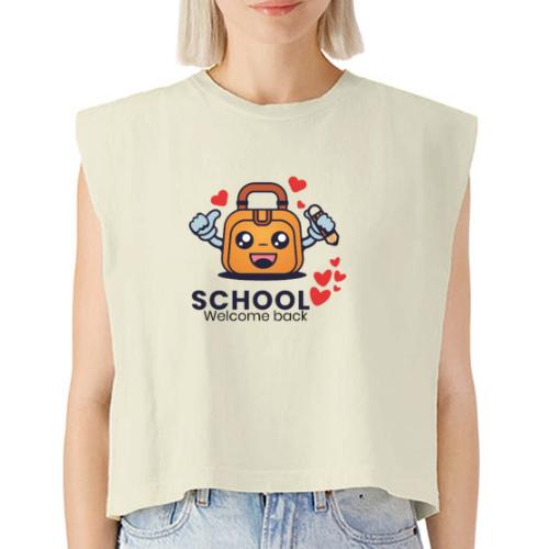 first day of school outfit- school Welcome back - Washed Women´s Muscle Tank Top
