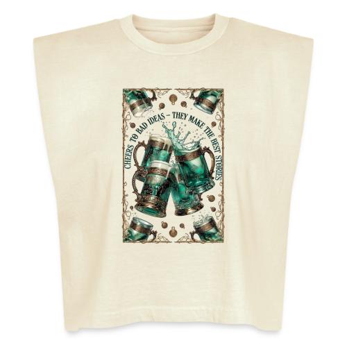 Cheers to Bad Ideas Tankards Graphic Tee - Washed Women´s Muscle Tank Top