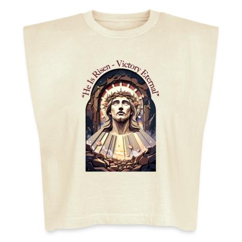 Easter He Is Risen Face of Christ T Shirt, Gift - Washed Women´s Muscle Tank Top