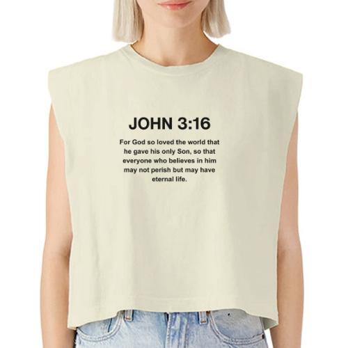 John 3:16 Christian Apparel – Bible Verse Clothing - Washed Women´s Muscle Tank Top