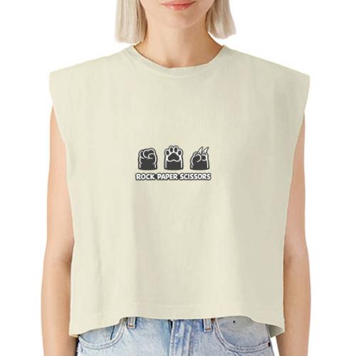 Playful Dog Paw Rock Paper Scissors - Washed Women´s Muscle Tank Top