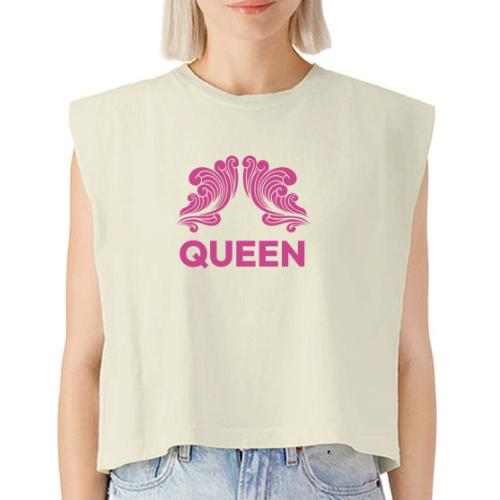 Queenlisse™ Signature Crown T-Shirt – Elegant - Washed Women´s Muscle Tank Top