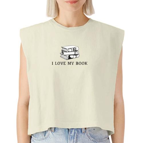 I love my book t-shirt - Washed Women´s Muscle Tank Top