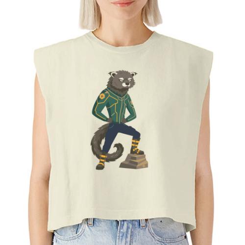 Raccoon Ranger in Neon Armor - Washed Women´s Muscle Tank Top