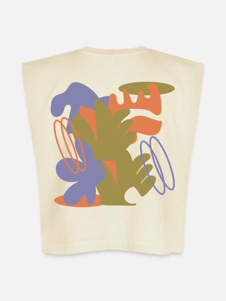 Abstract Botanical Collage - Washed Women´s Muscle Tank Top - faded cream