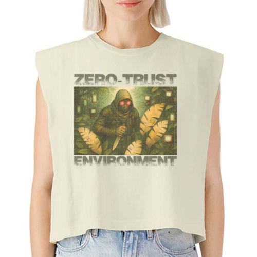 ZERO-TRUST (Black Lettering) - Washed Women´s Muscle Tank Top