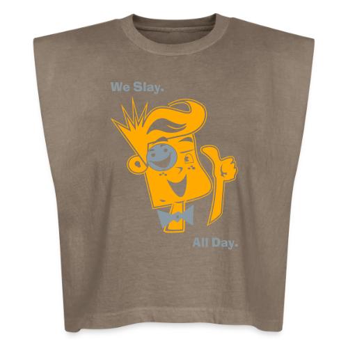 We Slay All Day Shiny Shirt Metallic Silver & Gold - Washed Women´s Muscle Tank Top