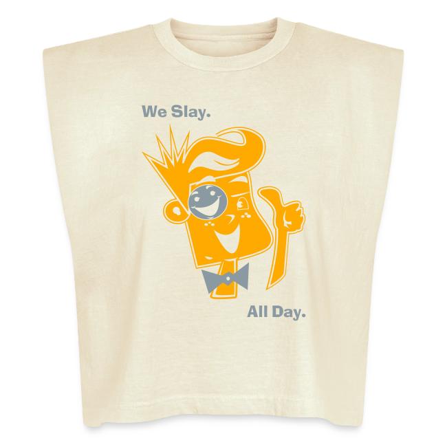 We Slay All Day Shiny Shirt Metallic Silver & Gold