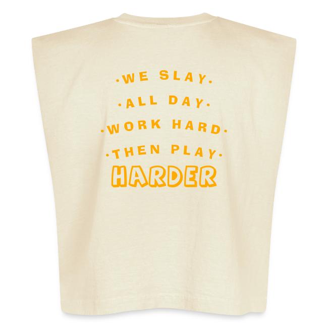 We Slay All Day Shiny Shirt Metallic Silver & Gold