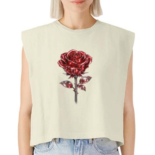 2 Set - Silver and Gold Roses - Washed Women´s Muscle Tank Top