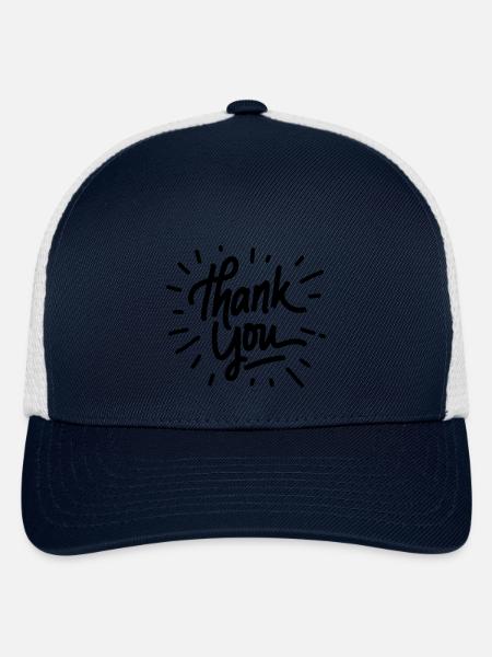 Thank you - Flexfit Fitted Baseball Cap - navy/white