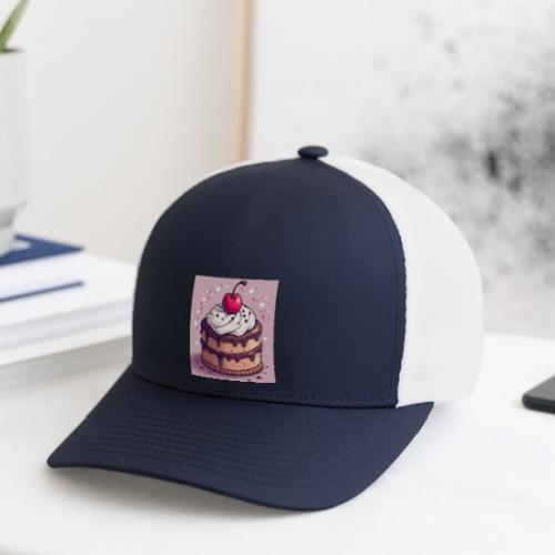 Cherry‑Topped Celebration Cake Design - Flexfit Fitted Baseball Cap