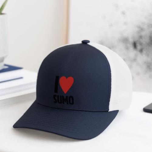 I Love Sumo – Bold Minimalist Sumo Wrestling Fan - Flexfit Fitted Baseball Cap