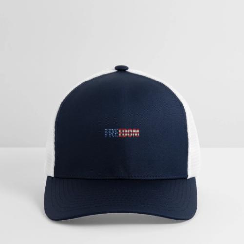 Freedom American Flag Distressed Patriotic Shirt - Flexfit Fitted Baseball Cap