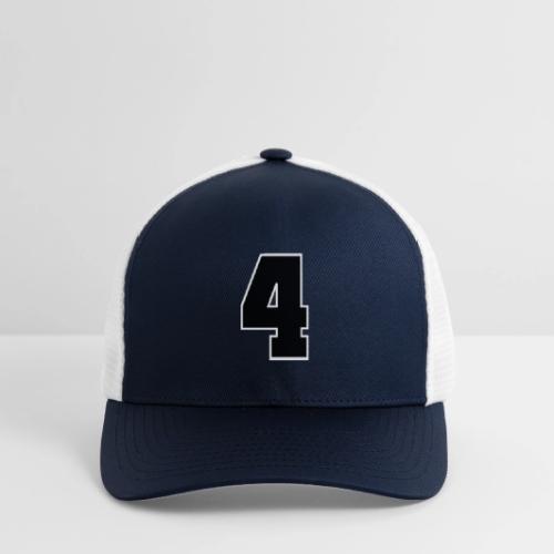 Varsity Number 4 College Style - Flexfit Fitted Baseball Cap