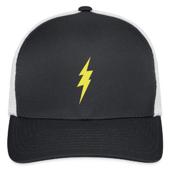 Lightning Bolt - Flexfit Fitted Baseball Cap - dark gray/white - Front