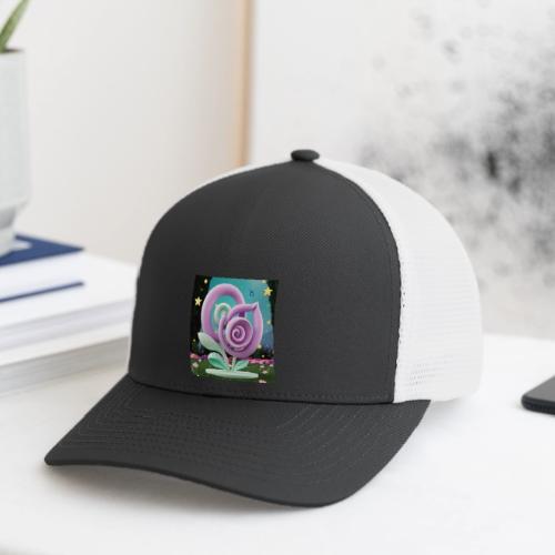 Lila Bloom | Double Floral Eco-Inspired Art - Flexfit Fitted Baseball Cap