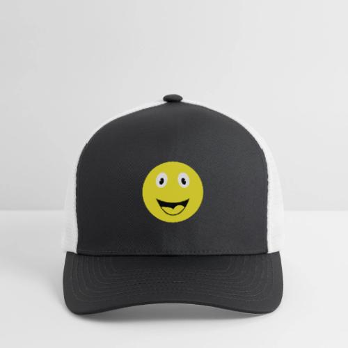 Yellow Happy Face Print - Flexfit Fitted Baseball Cap