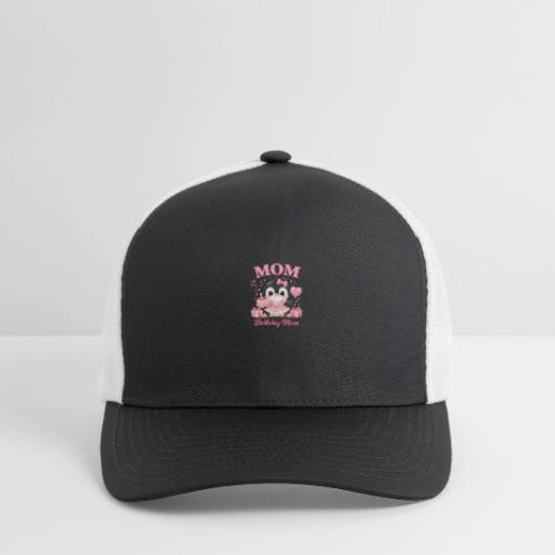 Cute Penguin Birthday Mom Kawaii Cake Balloon Gift - Flexfit Fitted Baseball Cap