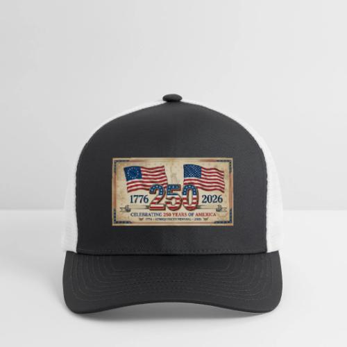 USA 250th Anniversary Flags Emblem - Flexfit Fitted Baseball Cap