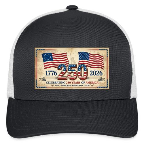 USA 250th Anniversary Flags Emblem - Flexfit Fitted Baseball Cap