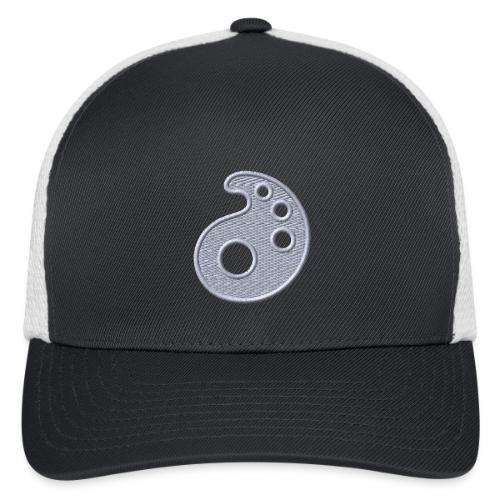 White Embroidered Palette - Flexfit Fitted Baseball Cap