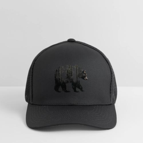 Evergreen Bear Silhouette - Flexfit Fitted Baseball Cap