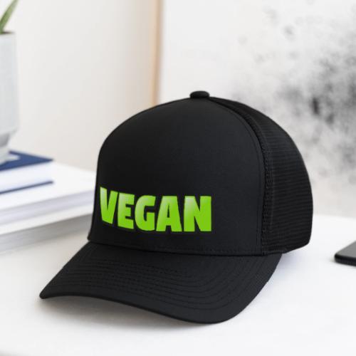 Vegan Bold Green Typography Design - Flexfit Fitted Baseball Cap