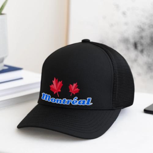 Montréal with two red maple leaves - Flexfit Fitted Baseball Cap