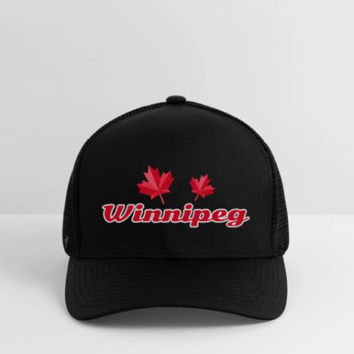 Winnipeg with two red maple leaves - Flexfit Fitted Baseball Cap