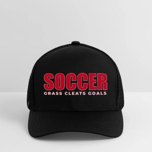 Soccer Grass Cleats Goals Typography Design - Flexfit Fitted Baseball Cap