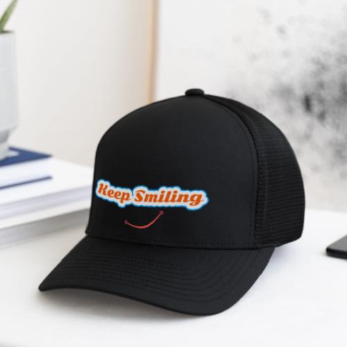 Keep Smiling Positive Vibes Graphic - Flexfit Fitted Baseball Cap