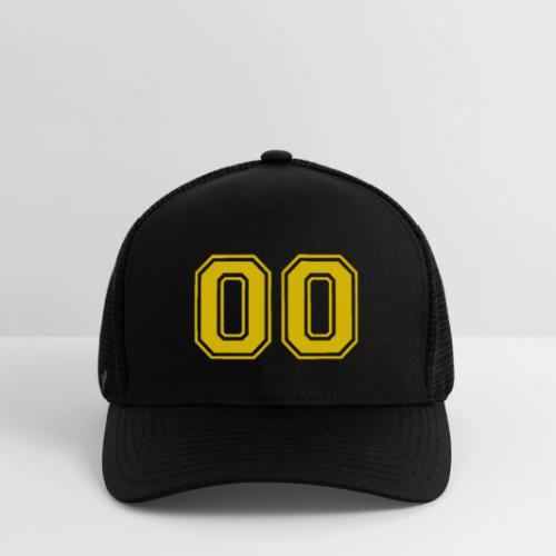 Number 00 in a classic athletic collegiate font - Flexfit Fitted Baseball Cap