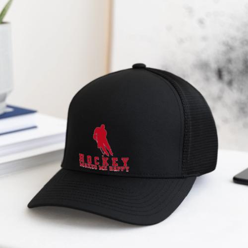 Hockey makes me happy - Flexfit Fitted Baseball Cap