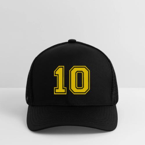 Number 10 in a classic athletic collegiate font - Flexfit Fitted Baseball Cap
