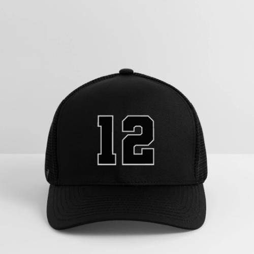 Varsity Number 12 Sports Design - Flexfit Fitted Baseball Cap