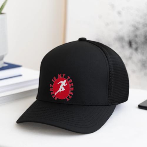 Sport Is My Therapy – Running Motivation Badge - Flexfit Fitted Baseball Cap