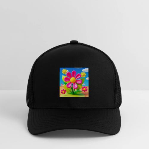 Pink Floral Peace | Sky & Nature Design - Flexfit Fitted Baseball Cap