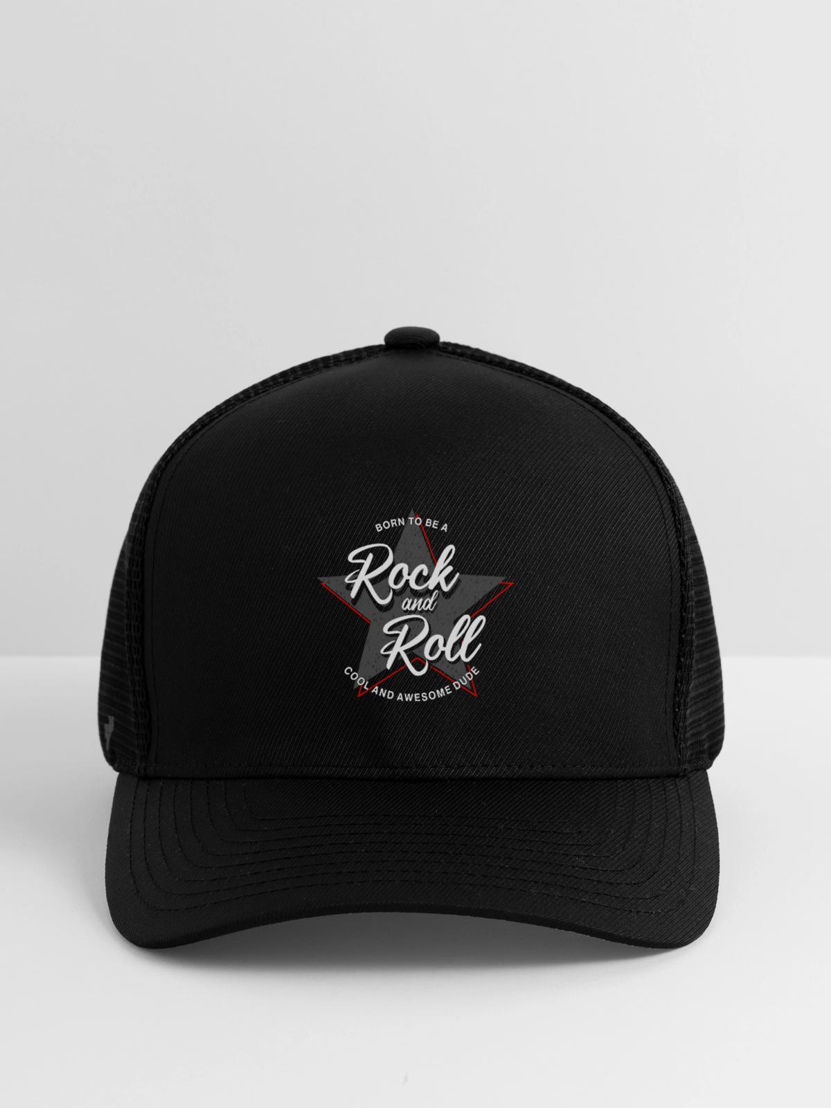 Born to Rock and Roll Star Design - Flexfit Fitted Baseball Cap - black - Front