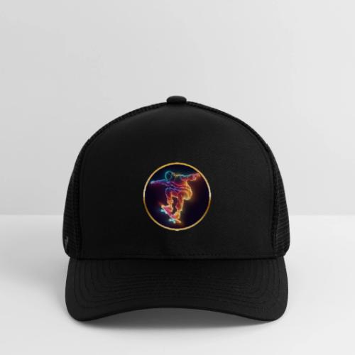 Skateboarding: Midnight Neon Skater - Flexfit Fitted Baseball Cap