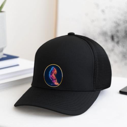 Hockey: Neon Hockey Sketch - Flexfit Fitted Baseball Cap